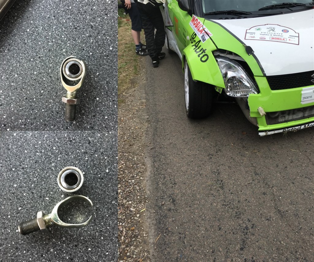 Årsag og virkning - dette forbindelsesled brød sammen og gjorde bilen svær at styre
(Foto: Bisted Motorsport)